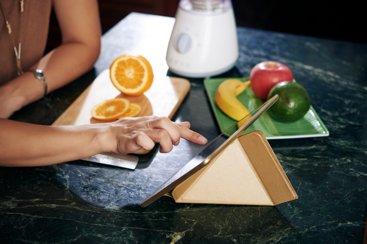 Playbook beside a meal or workout setup