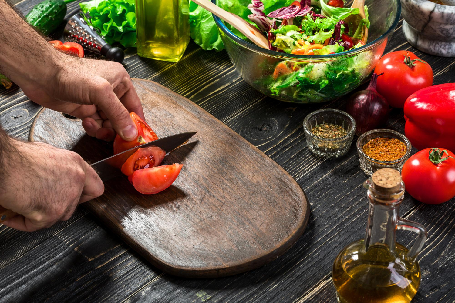 Whole food being prepared