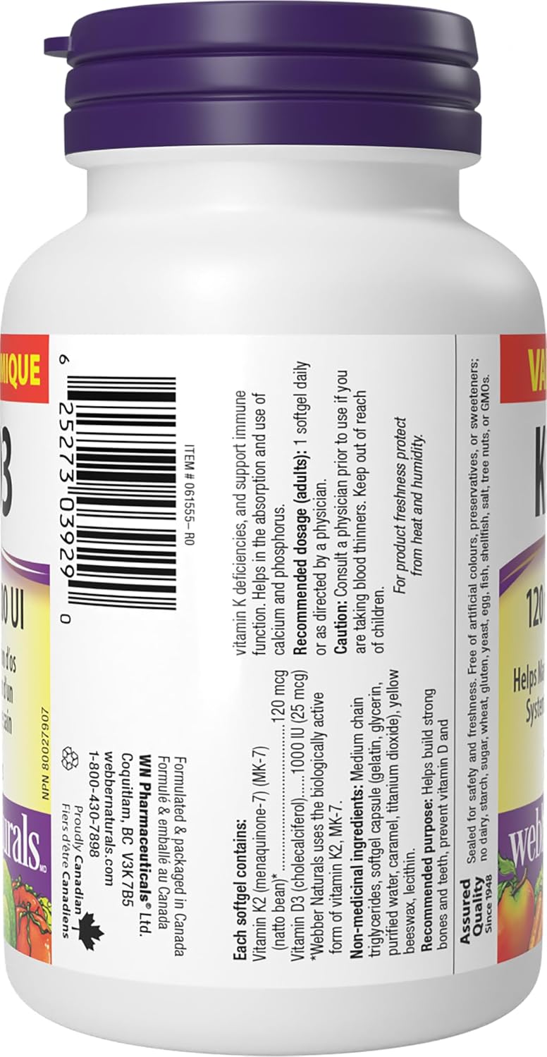 Webber Naturals Vitamin K2 with D3